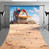 Lofaris Natural Sandy Beach House Summer Sweep Photo Backdrop